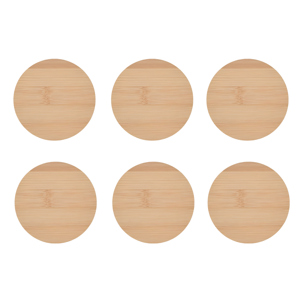 Lot de 6 Sous-Verres Personnalisables en Bois (10 cm) – Gravure Laser